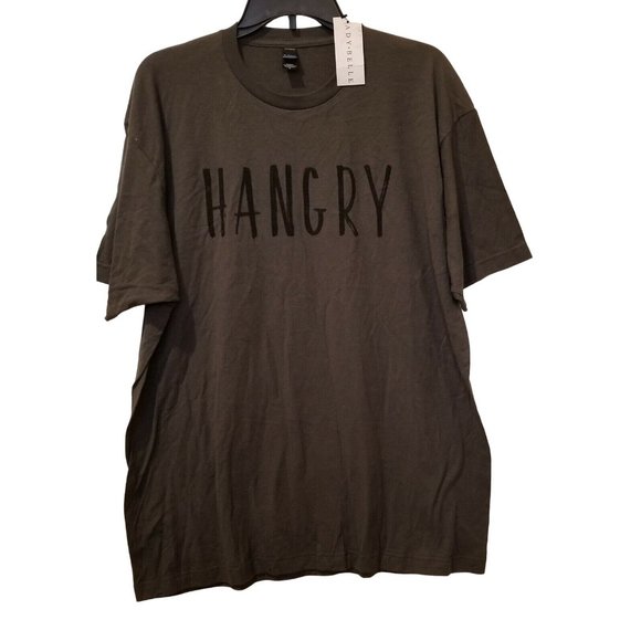 Ady Belle Womens Graphic T Shirt "Hangry" Dark Grey Size XL Soft 100% Cotton - Picture 1 of 5